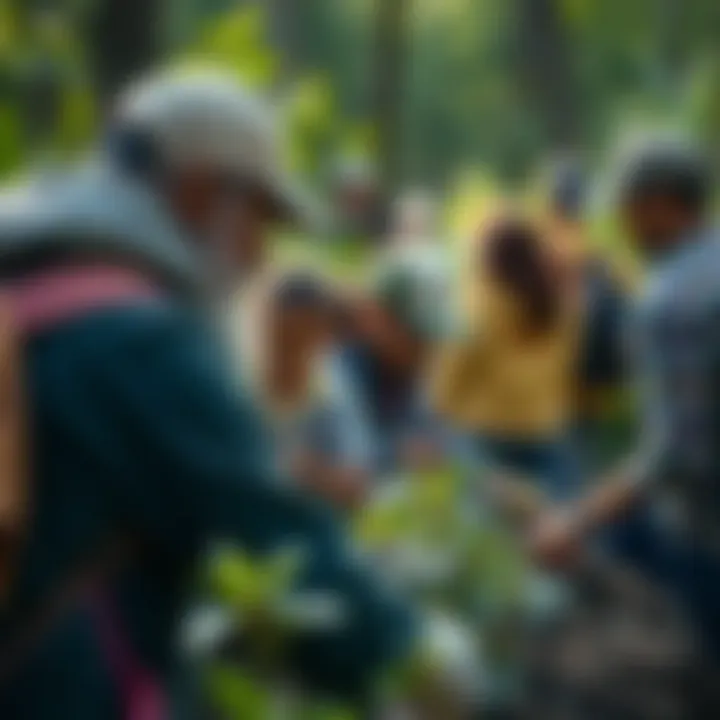 Commitment to Environmental Stewardship Volunteers participating in environmental conservation efforts