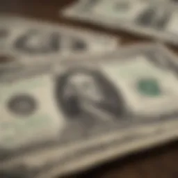 Vintage US currency showcasing historical design