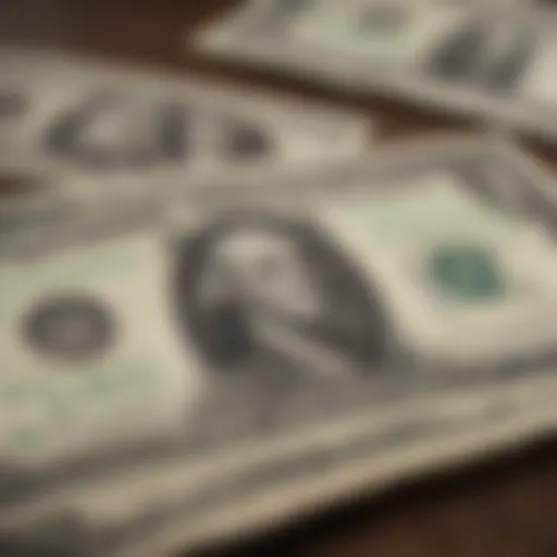 Vintage US currency showcasing historical design