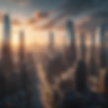 Futuristic Skyline of Investment Opportunities Futuristic skyline symbolizing investment growth