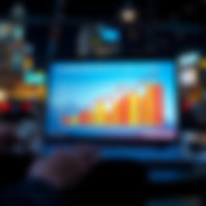Leveraging Digital Platforms for Sales Growth Digital marketing strategy on a laptop screen