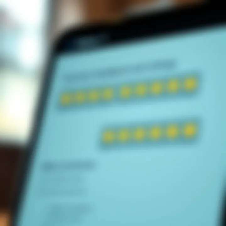 Visual representation of customer feedback and ratings