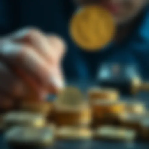 Detailed examination of rare gold coins