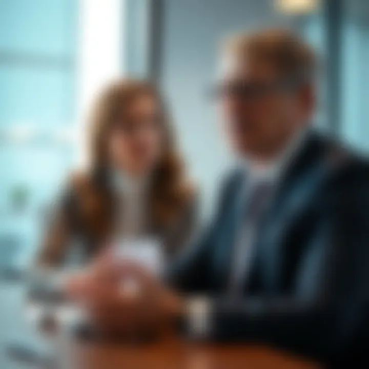 Conceptual image of a financial advisor discussing options