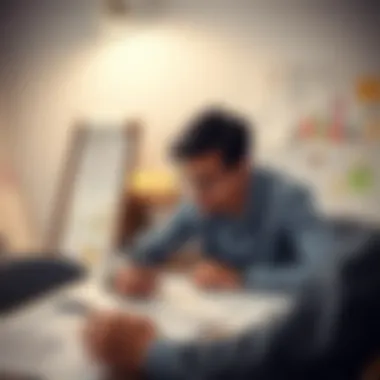 Metaphorical image of a person mapping out a plan