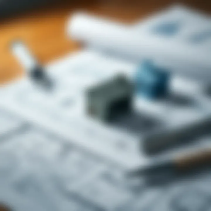 Blueprints and documents of a real estate project