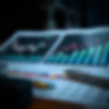 Financial graphs and charts representing real estate trends