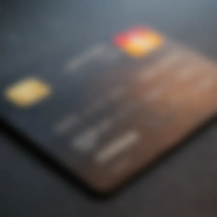 A close-up of a credit card showing rewards points