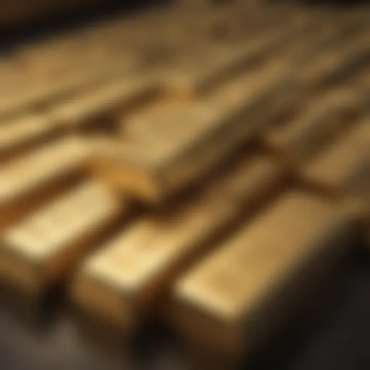 Golden bars representing gold trading investment