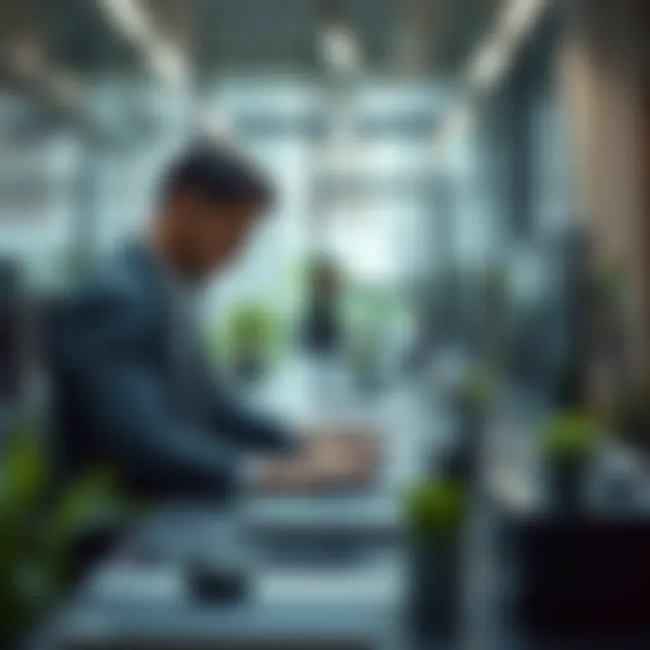 Innovation in Business Innovative technology in a modern workspace