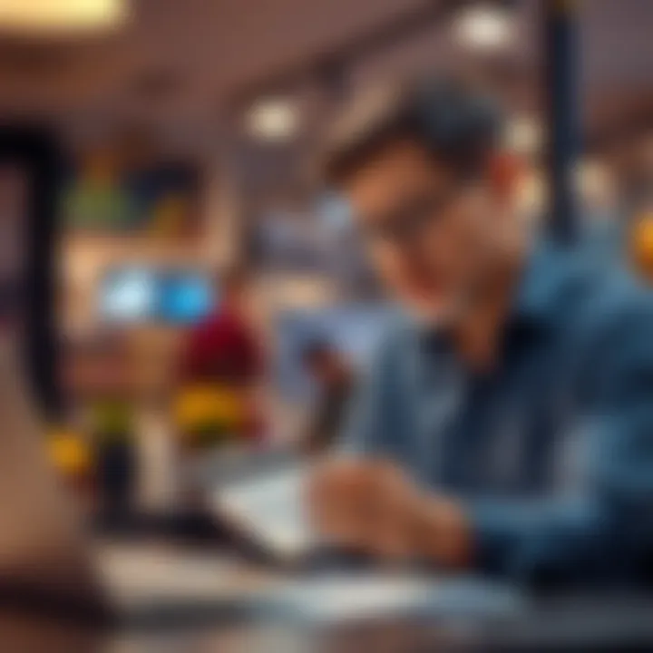 Consumer analyzing credit card terms and conditions