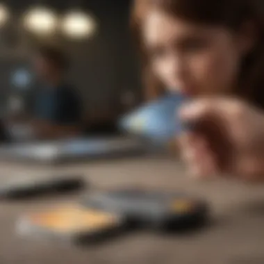 Analyzing Credit Card Options A young individual reviewing credit card options