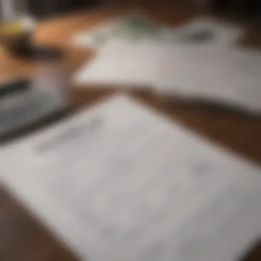 Close-up of financial documents on a table