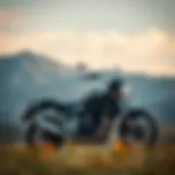 Motorcycle parked in a scenic landscape